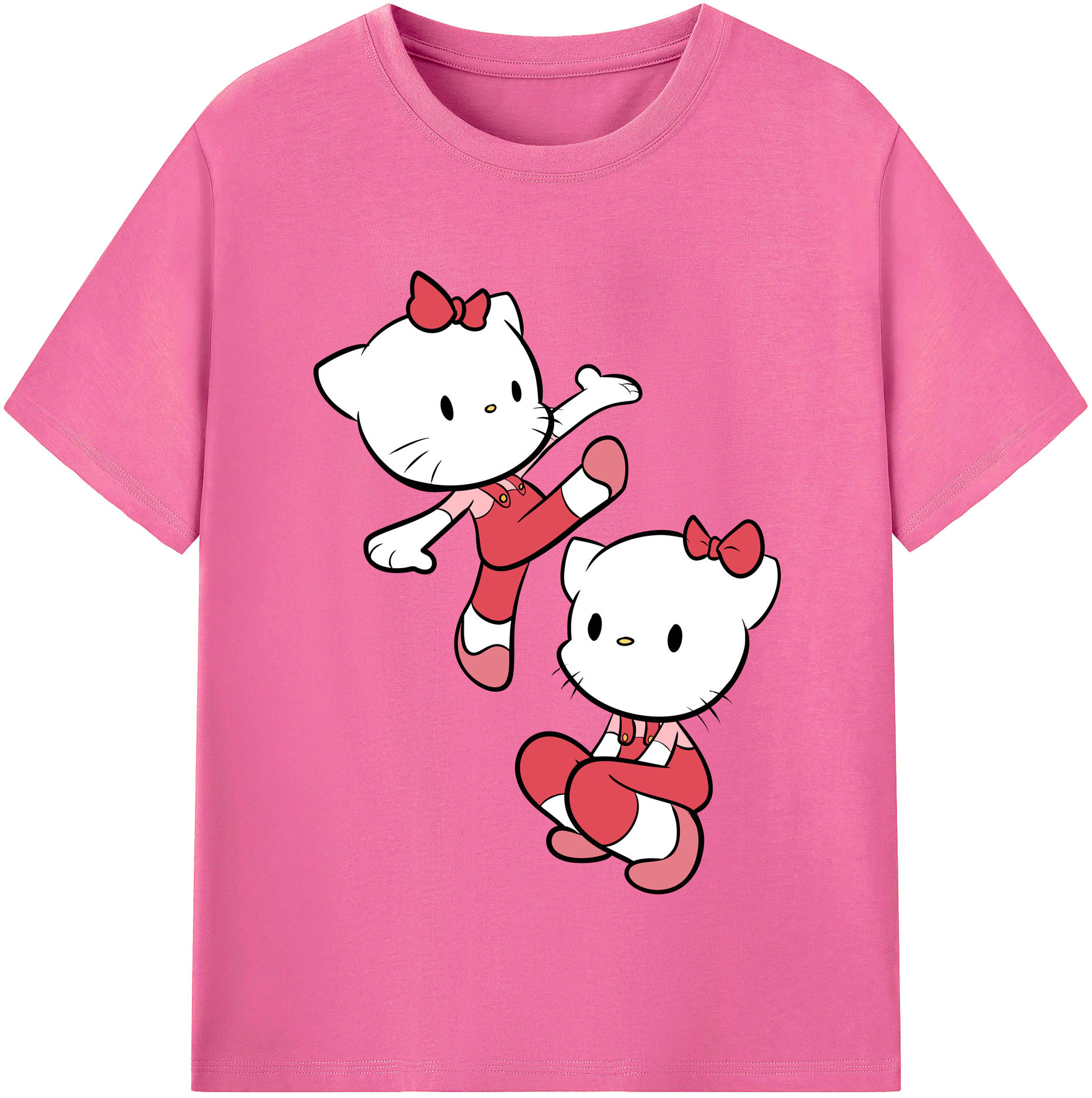 （画像用） Hello Kitty ハローキティ レディースカジュアルプリントTシャツ（綿100％）